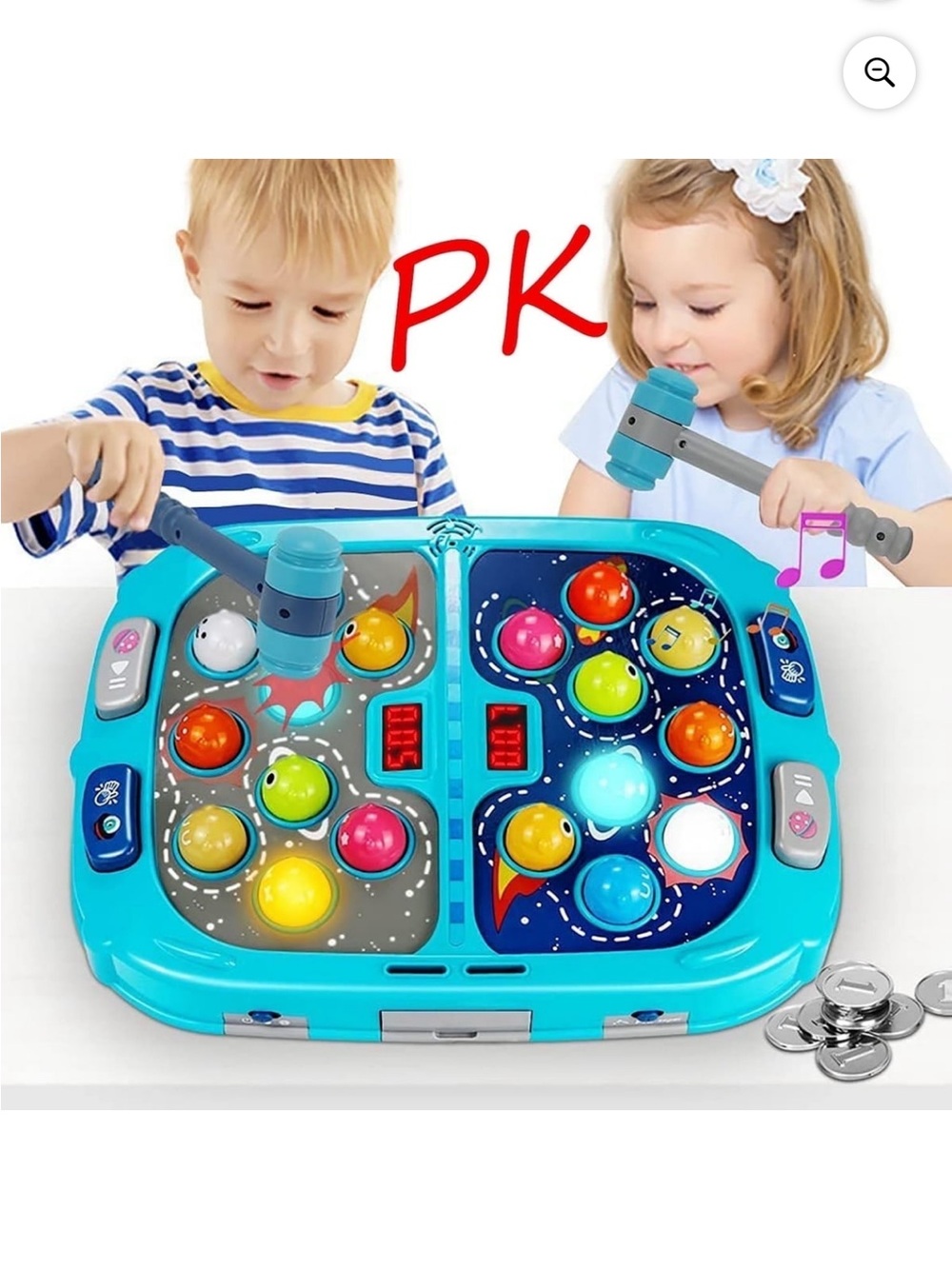 Annie Blue Pounding Learning Toy with Red, Yellow, Green and Orange Pop Balls